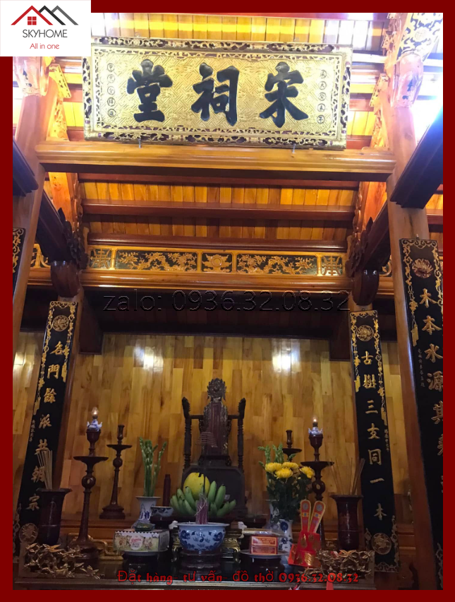 Hoành phi câu đối phòng thờ chữ Tống- từ- đường